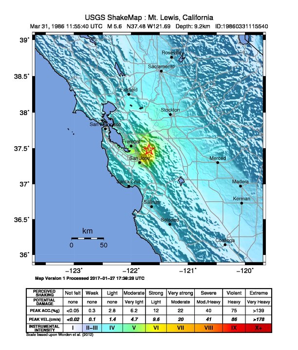 ShakeMap Intensity Thumbnail